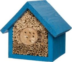 Intratuin Insectenhotel Bij S Blauw 16,5 X 14,5 X 16 Cm
