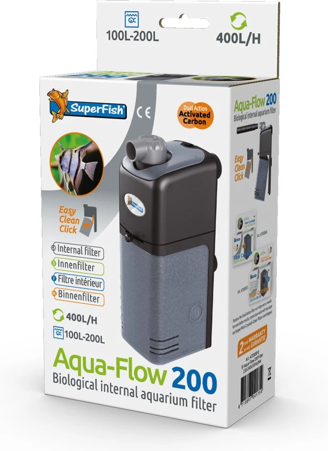 SuperFish Aquarium Filter Aqua-Flow 200 Zwart 500 L/h 4 SuperFish Aquarium Filter Aqua-Flow 200 Zwart 500 L/h - Afbeelding 2