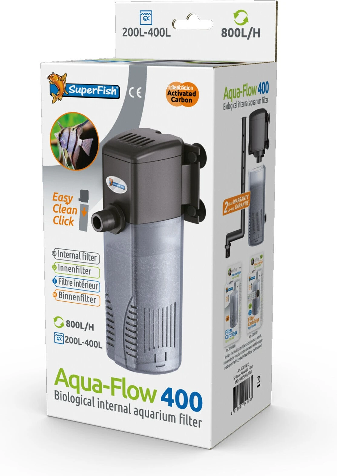 SuperFish Aquarium Filter Aqua-Flow 400 Zwart 800 L/h 4 SuperFish Aquarium Filter Aqua-Flow 400 Zwart 800 L/h - Afbeelding 2