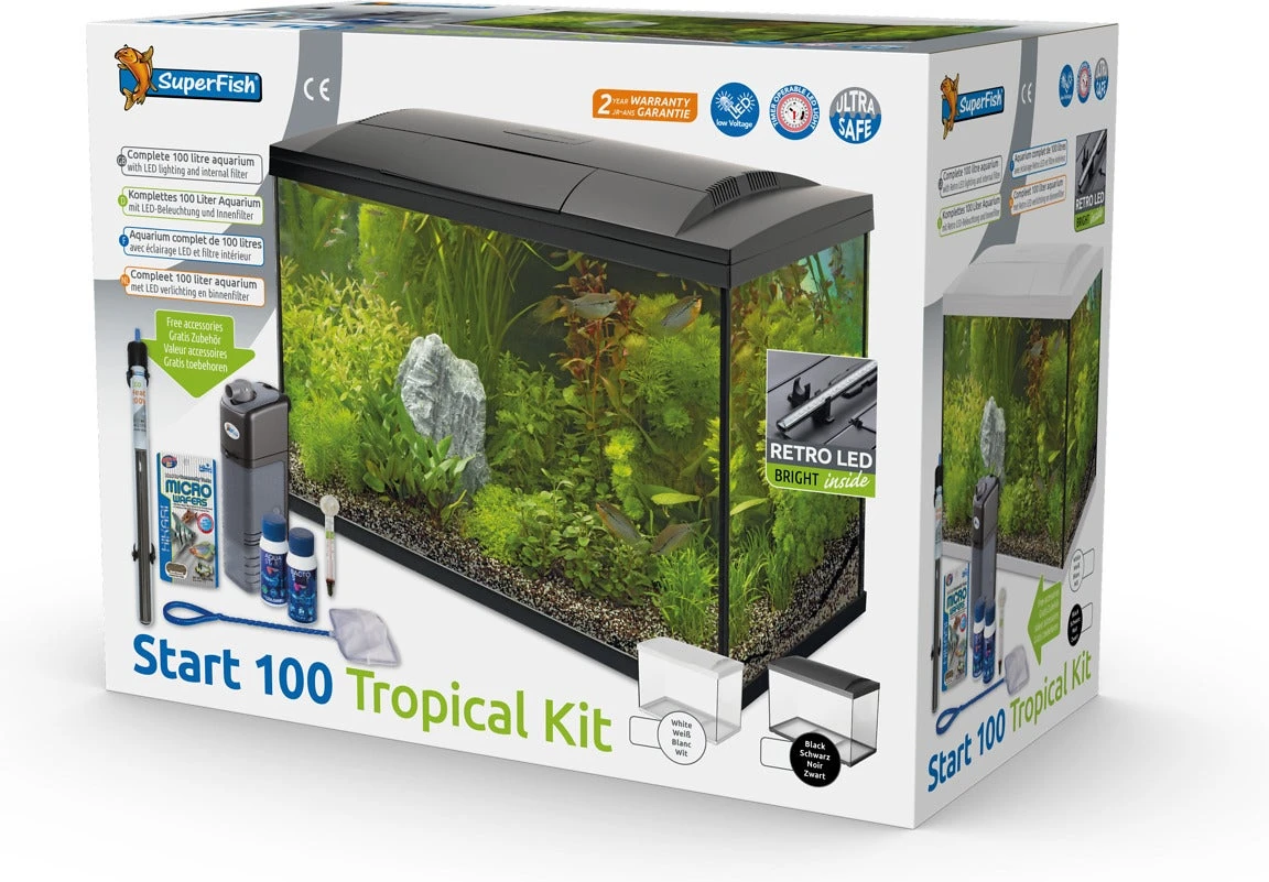 SuperFish Aquarium Start 100 Tropical Kit Zwart 100 L 4 SuperFish Aquarium Start 100 Tropical Kit Zwart 100 L - Afbeelding 2
